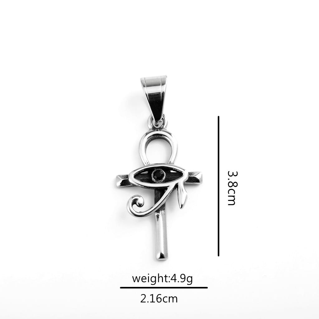 Kobine Men's Punk Eye Cross Necklace