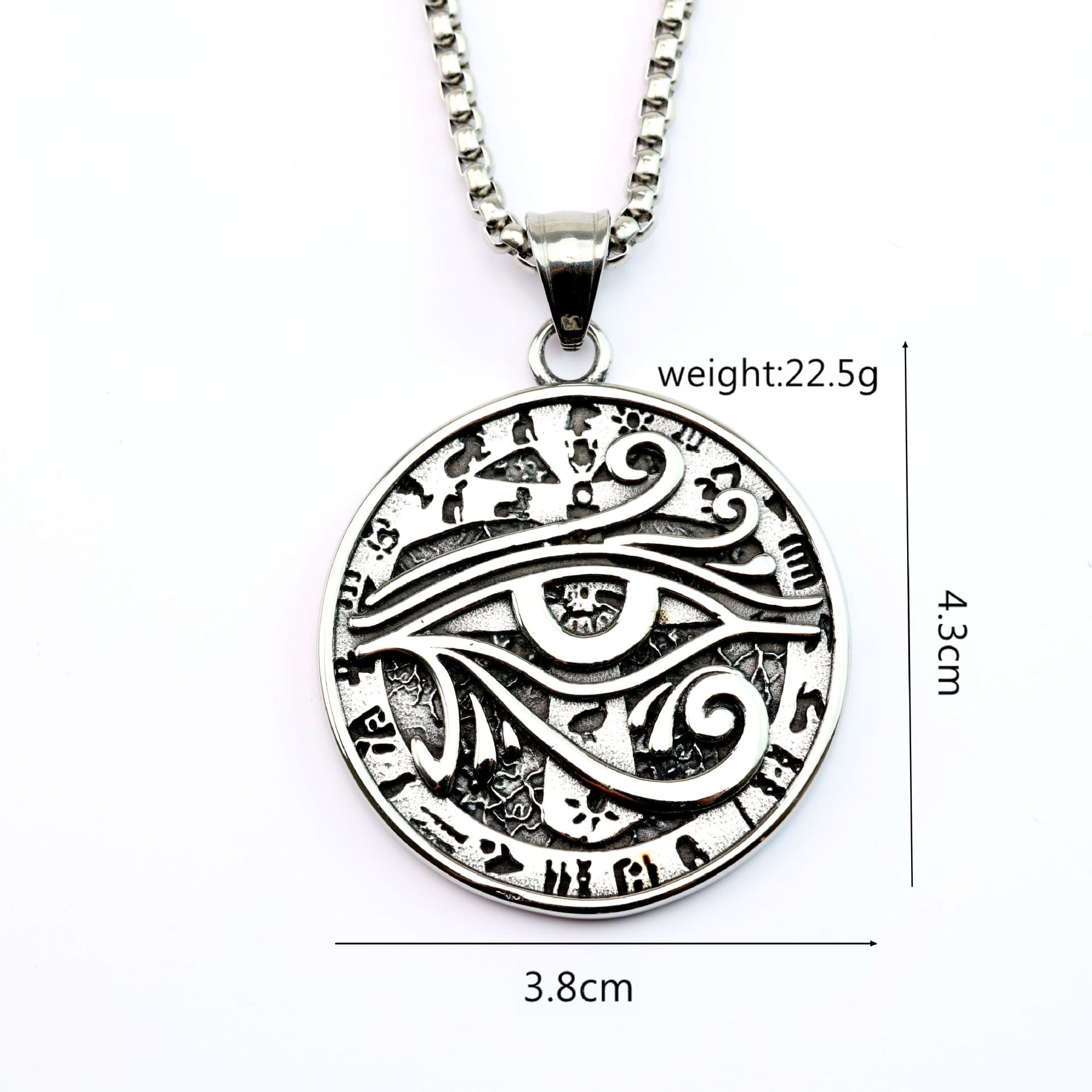 Kobine Men's Punk Eye Letter Necklace
