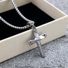 Kobine Men's Punk Faceted Cross Necklace