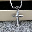 Kobine Men's Punk Faceted Cross Necklace
