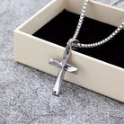 Kobine Men's Punk Faceted Cross Necklace