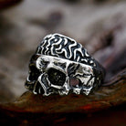 Kobine Men's Punk Half-face Skull RIng