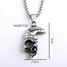 Kobine Men's Punk Half Skull Necklace