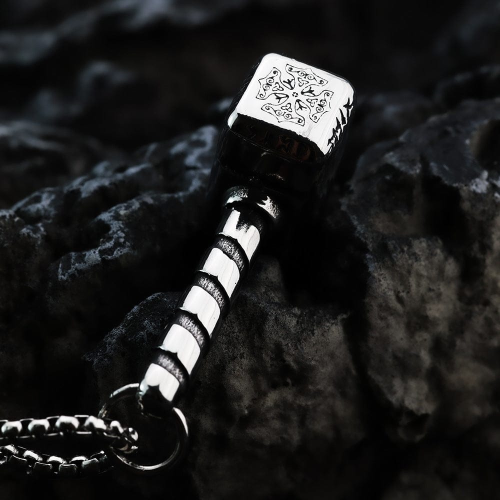 Kobine Men's Punk Hammer Pendant Necklace