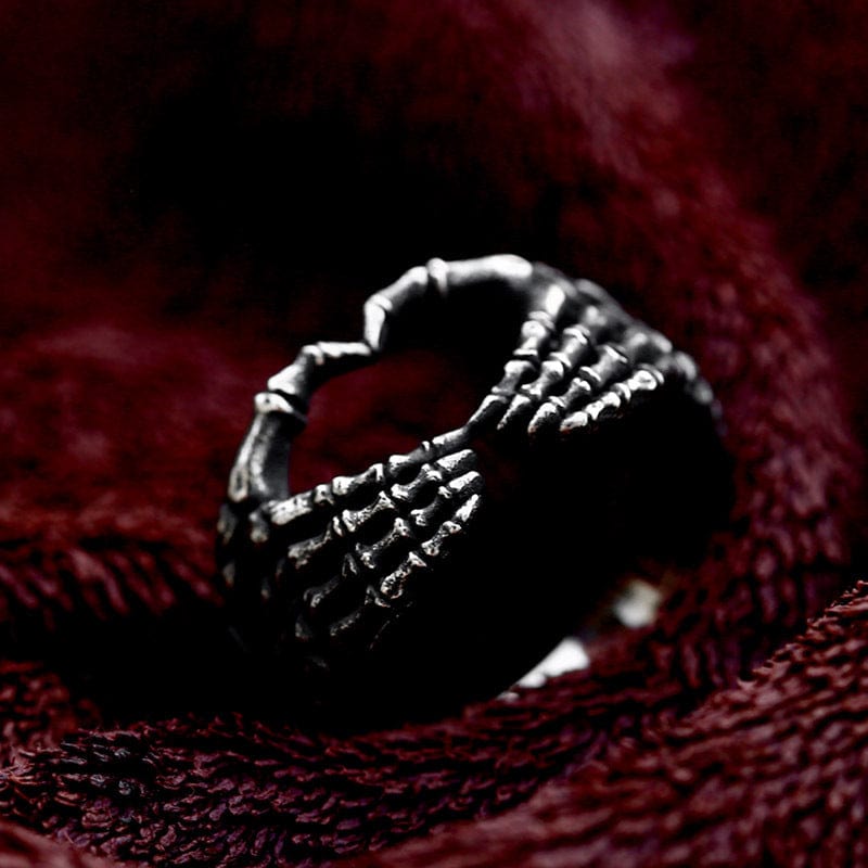 Kobine Men's Punk Heart Skeleton Ring
