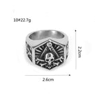 Kobine Men's Punk Hexagon Skull Carved Ring