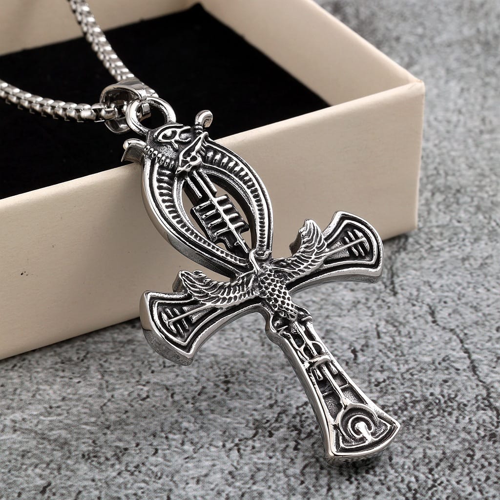 Kobine Men's Punk Hollow Out Cross Necklace