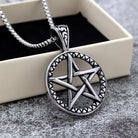 Kobine Men's Punk Hollow Out Pentacle Necklace