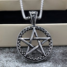 Kobine Men's Punk Hollow Out Pentacle Necklace