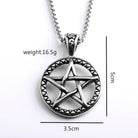 Kobine Men's Punk Hollow Out Pentacle Necklace