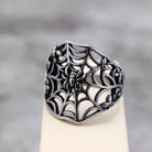 Kobine Men's Punk Hollow Out Spider Cobweb Ring
