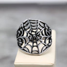 Kobine Men's Punk Hollow Out Spider Cobweb Ring