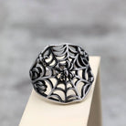 Kobine Men's Punk Hollow Out Spider Cobweb Ring