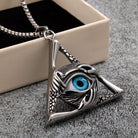 Kobine Men's Punk Hollow Out Triangle Eye Necklace