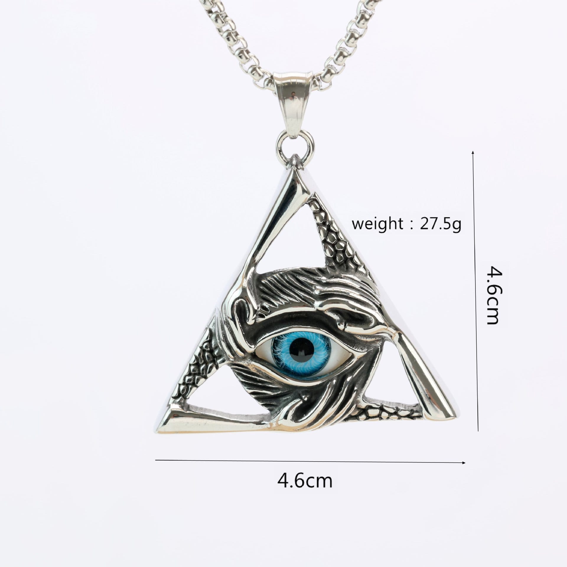 Kobine Men's Punk Hollow Out Triangle Eye Necklace
