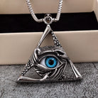 Kobine Men's Punk Hollow Out Triangle Eye Necklace