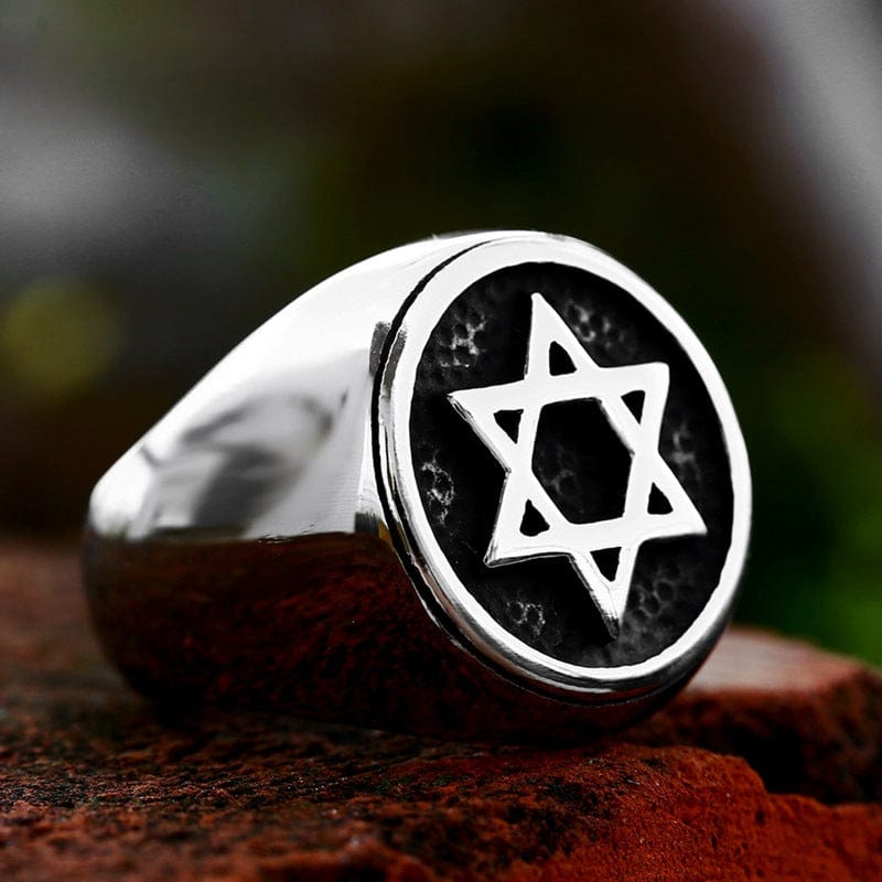 Kobine Men's Punk Hollowed Star Ring