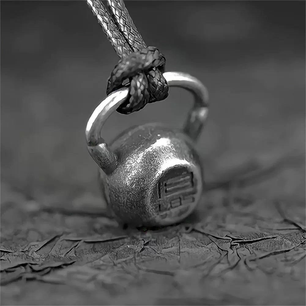 Kobine Men's Punk Kettlebell Shape Pendant Necklace