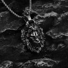 Kobine Men's Punk Lion Head Pendant Necklace
