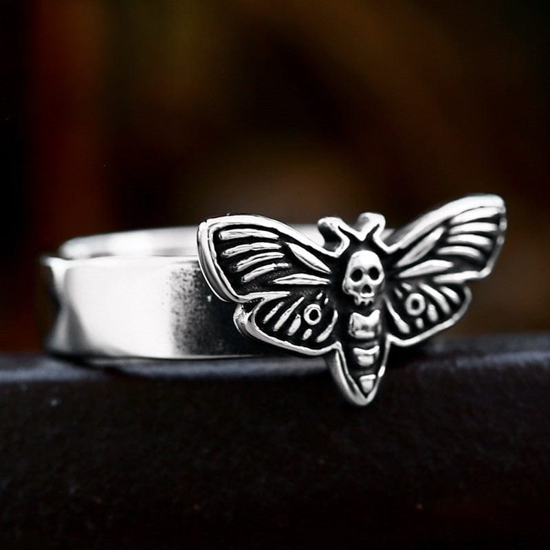 Kobine Men's Punk Moth Ring