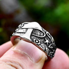 Kobine Herren-Punk-Pilz-Stern-Ring