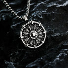 Kobine Men's Punk Norse Hagall Knot & Runes Necklace