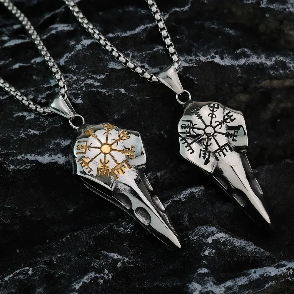 Kobine Men's Punk Norse Mythology Vidarr's Arrow & Runes Necklace