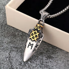 Kobine Men's Punk Norse Runes Arrow Necklace