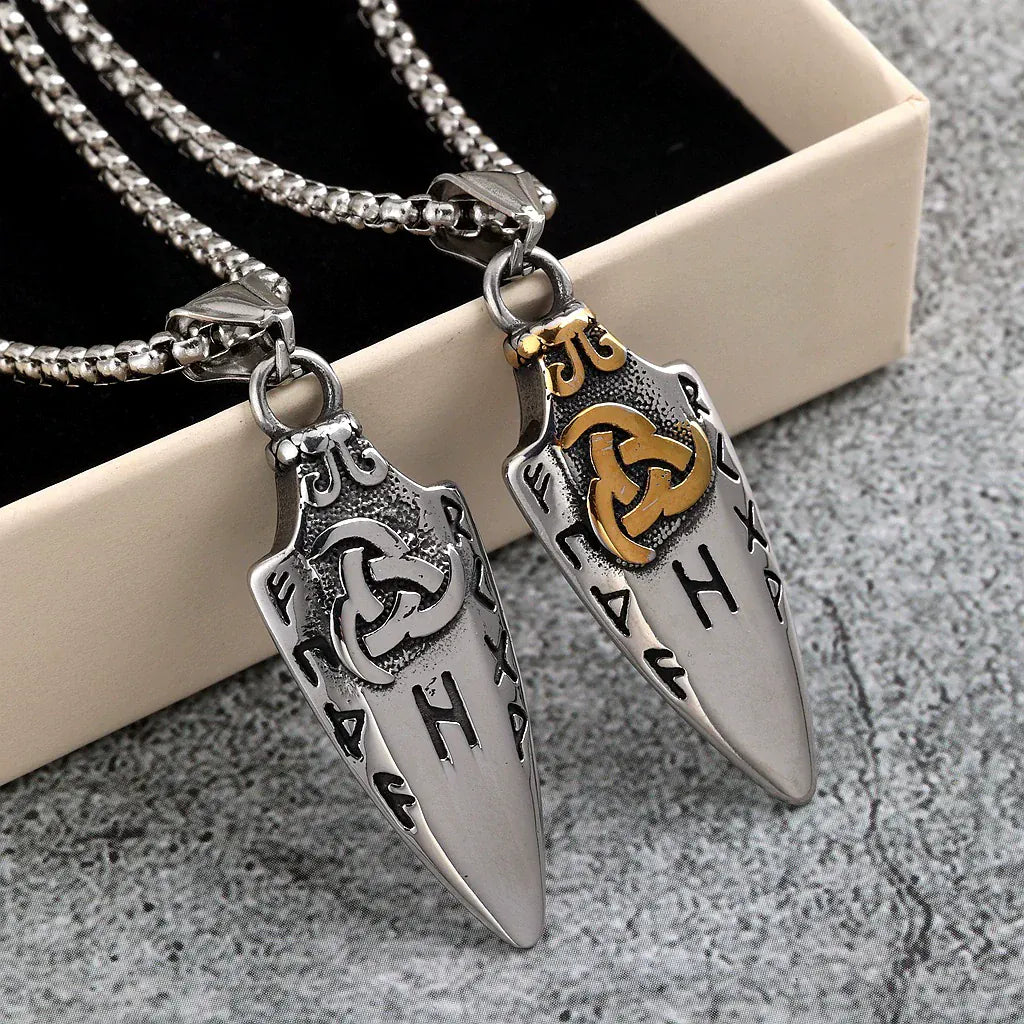 Kobine Men's Punk Norse Runes Arrow Necklace