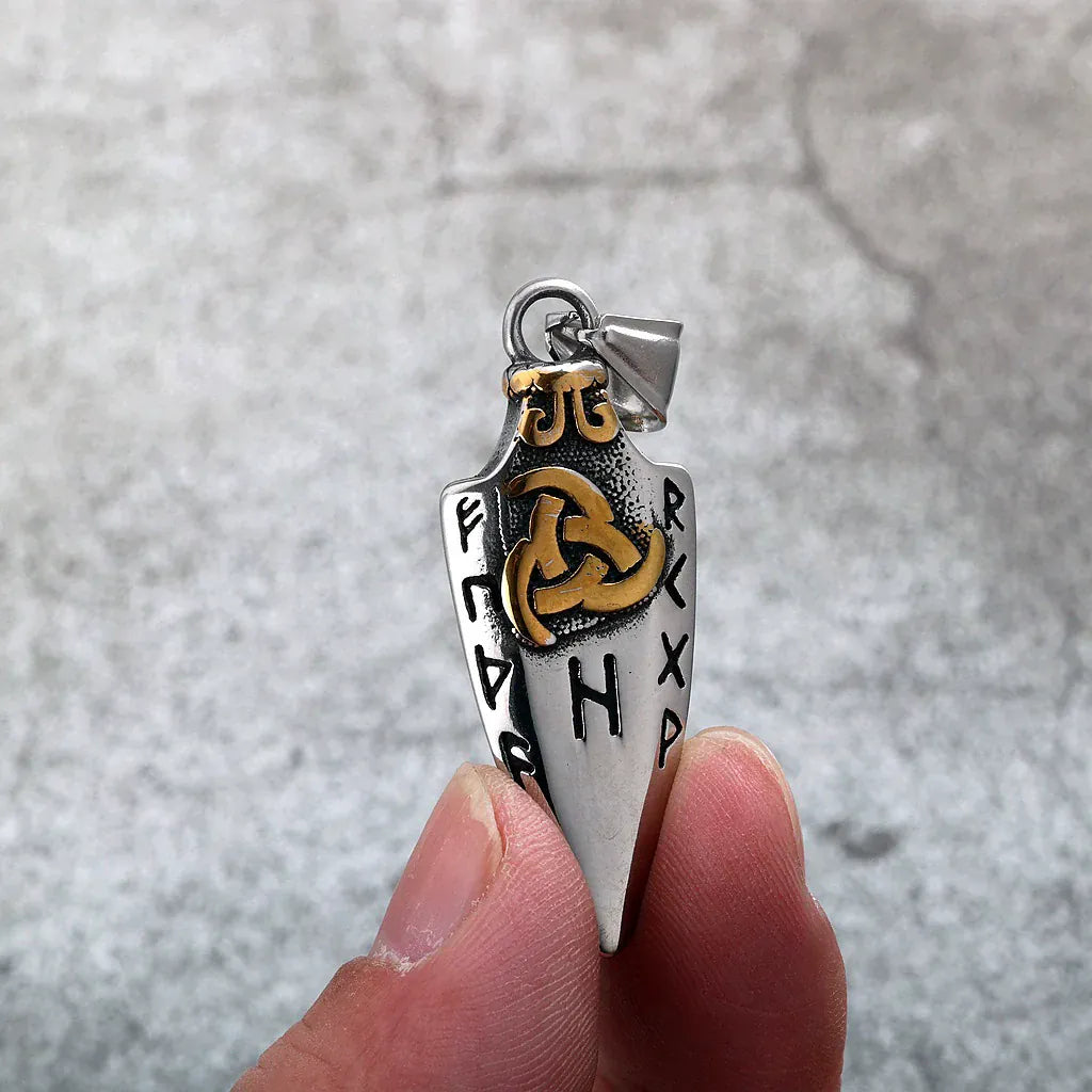 Kobine Men's Punk Norse Runes Arrow Necklace