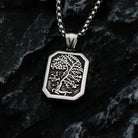 Kobine Men's Punk Norse Yggdrasil Octagonal Pendant Necklace