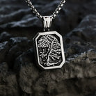 Kobine Men's Punk Norse Yggdrasil Octagonal Pendant Necklace