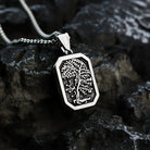 Kobine Men's Punk Norse Yggdrasil Octagonal Pendant Necklace