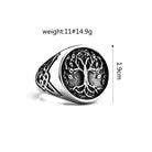 Kobine Men's Punk Norse Yggdrasil Ring