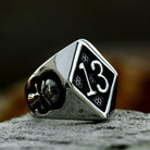 Kobine Men's Punk Number 13 Skull Ring