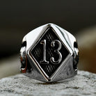 Kobine Men's Punk Number 13 Skull Ring