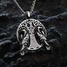 Kobine Men's Punk Odin's Ravens & Celtic Tree of Life Necklace