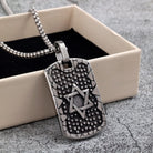 Kobine Men's Punk Pentacle Embossed Necklace