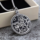 Kobine Men's Punk Pentacle Letter Necklace