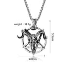Kobine Men's Punk Pentagram Goat Head Necklace