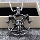Kobine Men's Punk Pentagram Goat Head Necklace