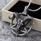 Kobine Men's Punk Pentagram Goat Head Necklace