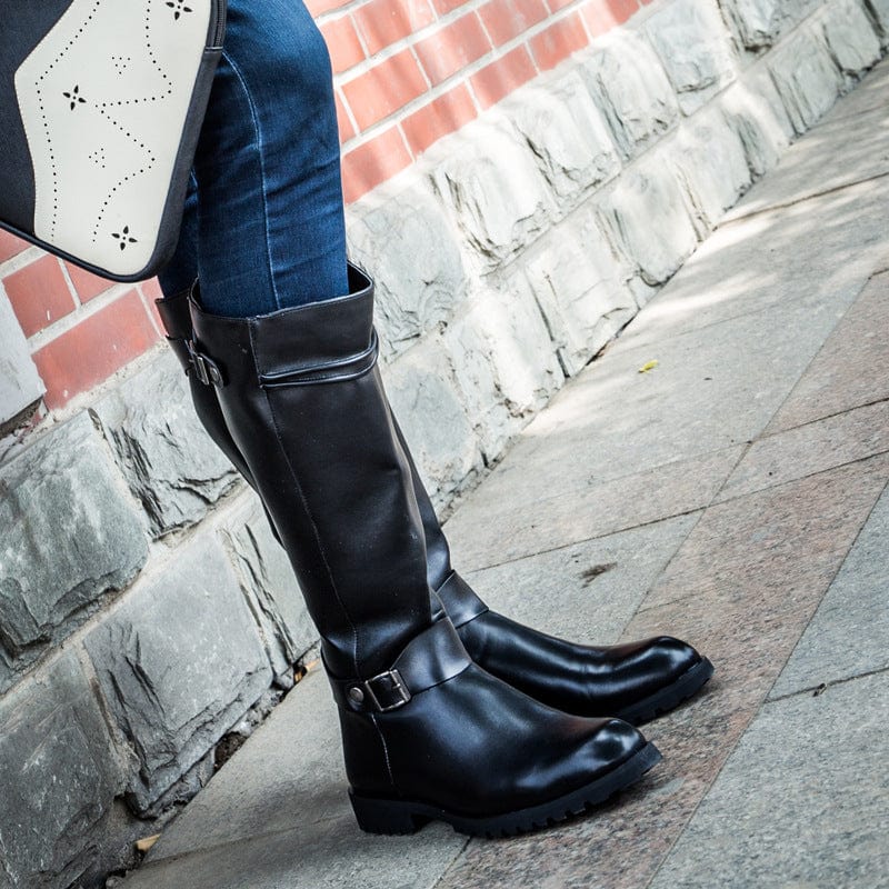 Kobine Men's Punk Pointed-toe High Leg Boots