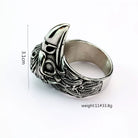 Kobine Men's Punk Raven Head Ring
