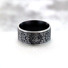 Kobine Men's Punk Retro Emblem & Ornate Pattern Ring