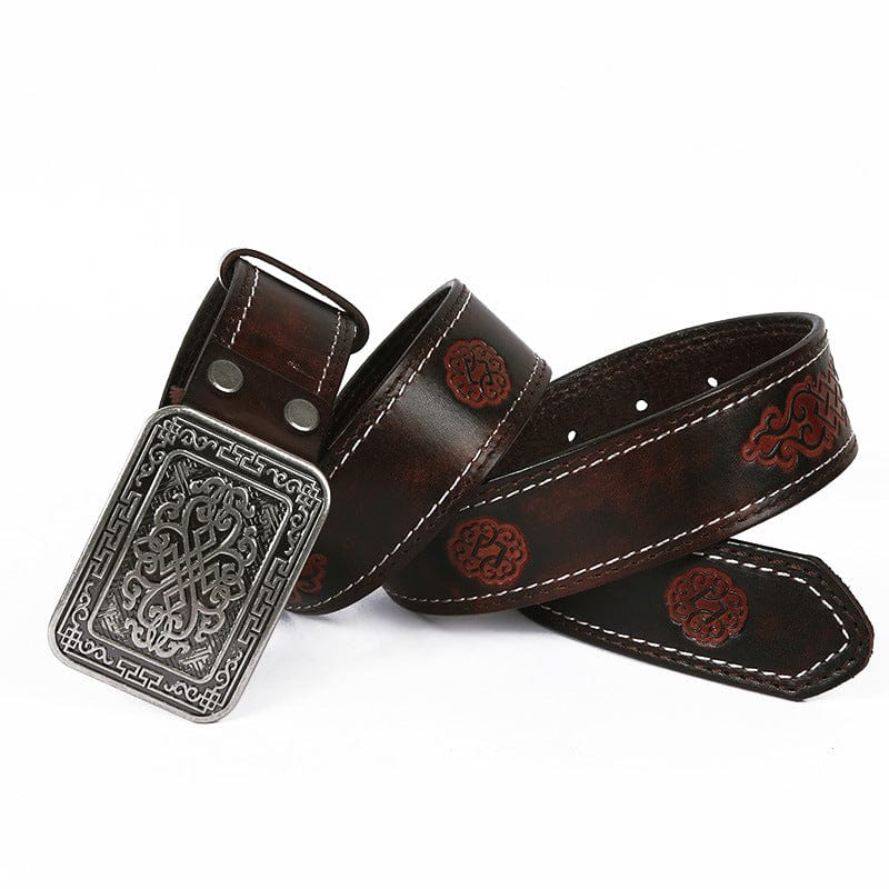Kobine Men's Punk Retro Embossed Belt