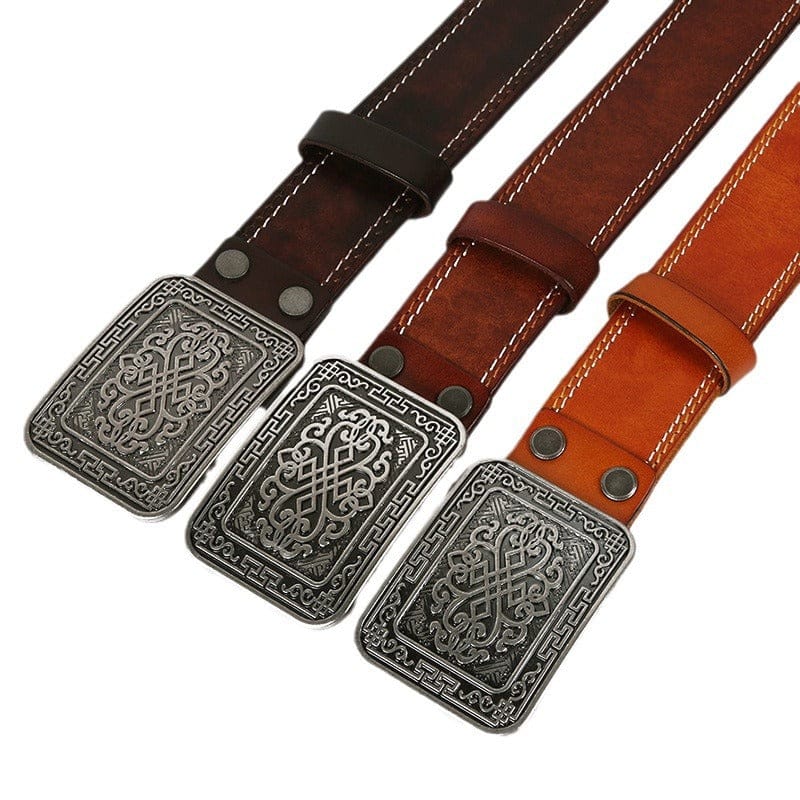 Kobine Men's Punk Retro Embossed Belt