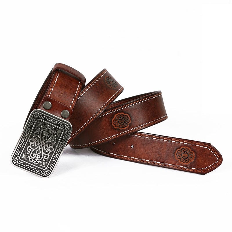 Kobine Men's Punk Retro Embossed Belt