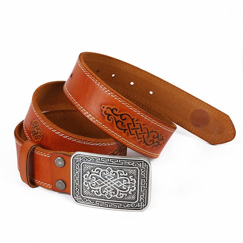 Kobine Men's Punk Retro Embossed Belt