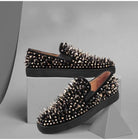 Kobine Men's Punk Rivet Slip On Shoes Casual Fashion Shoes
